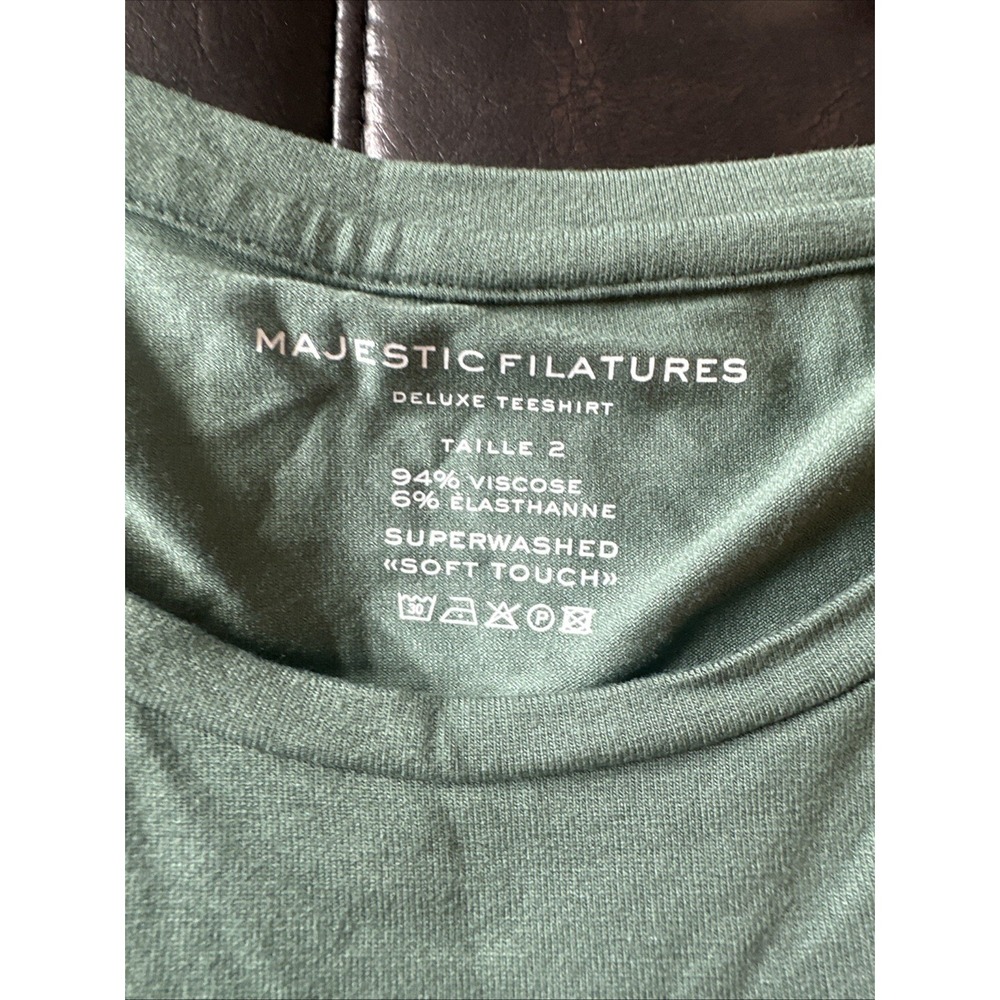 Majestic Filatures Size2/ Small Tee Deluxe Soft Touch Crewneck T-shirt Malachite - Picture 3 of 9